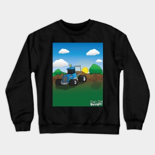 Blue Hunting Truck Cartoon Crewneck Sweatshirt